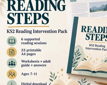 Printable KS2 Reading Intervention Pack with Supported Comprehension Sessions, Fluency Prompts, and Answer Guides