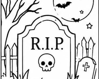 Printable Halloween Activity Bundle - 8 Spooky Coloring Pages for Kids, Classroom, Party, or Homeschool Use