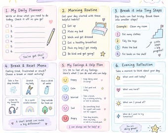 Children’s Daily Management Toolkit with Checklists, Routines, Emotions, and Reflection Prompts for Independence and Calm