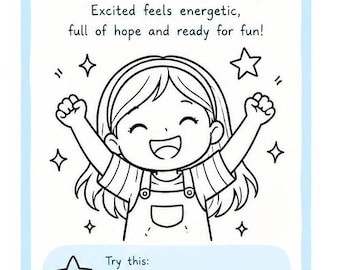 Printable emotion colouring pages for children - develop emotional awareness, vocabulary, self-regulation, creativity, and communication