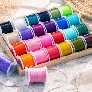 Wax Cord for Jewelry Making, Colorful Bracelet Cord, DIY Macrame String, Nylon Waxed Thread for Beading, Friendship Bracelet Supplies
