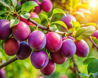 Ciruelo vivo / Planta de fruto morado dulce para huertos comestibles