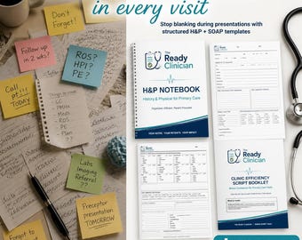 Primary Care Clinical SOAP Notebook Starter Kit for NP, PA, Medical Students (printable pdf)