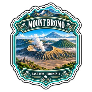 Mount Bromo East Java Indonesia #1 Travel Badge Waterproof Vinyl Sticker Decal Die-Cut