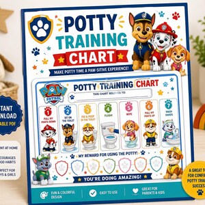 Tabela de Treino do Penico com Tema Cachorrinho para Imprimir, Quadro de Recompensa Infantil