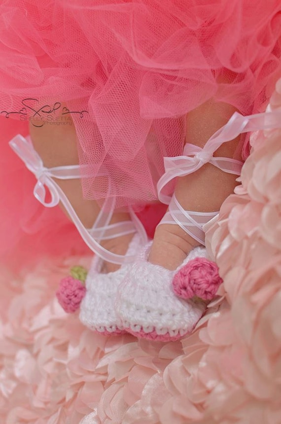 Items similar to Tiny Dancer Newborn Ballet Slippers (made to order in