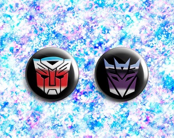 Transformers Pin-back Button Badges | Autobots Decepticons