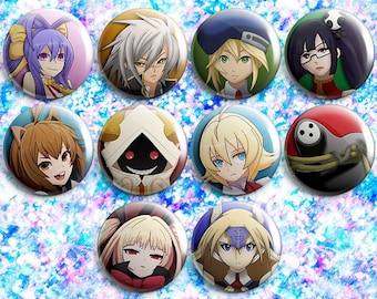 Blaz Blue Pin-back Button Badges | Arakune Bullet Es Litchi Mai Mu12 Noel Taokaka Makoto Rachel