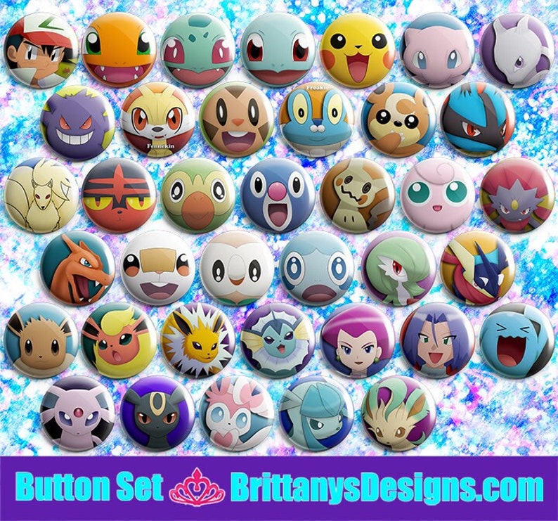 Pokemon Pin-back Button Badges image 1