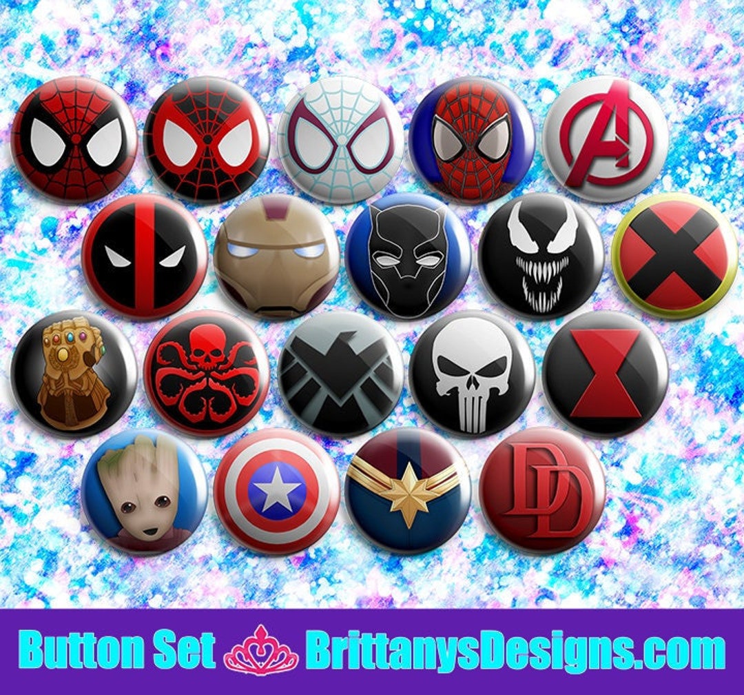 Marvel Comics Pin-back Button Badges - Etsy