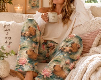 Lotus Pond Capybara Pajama Pants