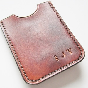 Cartera de bolsillo delantera - Clip de dinero de cuero - Cartera de clip de dinero - Monedero monograma - Monedero para hombres personalizado - Monedero minimalista Hombres -