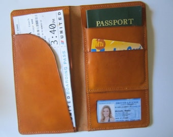 Leather Passport Cover - Passport Holder - Leather Travel Wallet - Boarding Pass Cover - Custom Passport Wallet