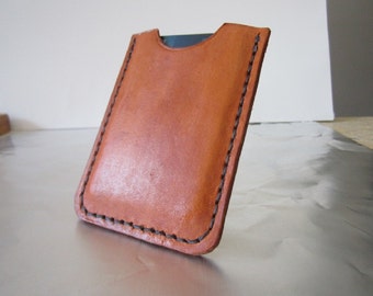 Leather Money clip Card wallet - custom mens wallet - personalized leather money clip - credit card holder