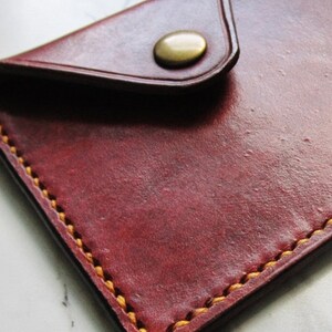 Cartera de cuero snap - Cartera de cuero - Bolsillo delantero - Cartera de hombre - Titular de la tarjeta de cuero - Cuero - Marrón hecho a mano