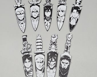Set of 9 Attack on Titan Inspired Collectible Knives | Anime & Manga Decor | Character Knife Art