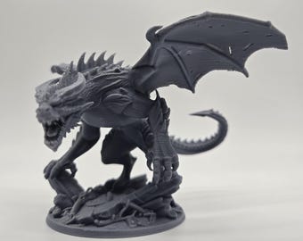 3D Printed Fire Dragon Miniature | Dungeons and Dragons RPG Gaming Figurine