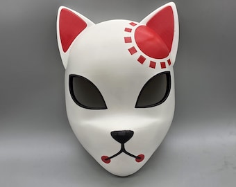Anime Fox Mask | Tanjiro Kitsune Style Cosplay Accessory | Unique Gift for Anime Fans and Cosplayers