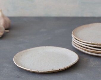 Dessert Plates SET of 2, Two Rustic Ceramic Handmade Plates