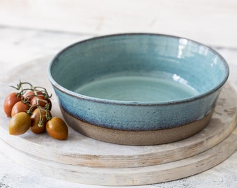 Large Pottery Serving bowl, Ceramic baking dish, Cake baking dish, Stoneware Bowl, Fruits Plate /Pasta / Salad Large Bowl