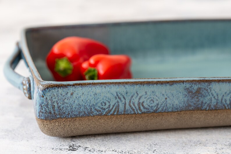 Large Rectangle Ceramic Baking Dish Bread Baking Pan Pottery Etsy