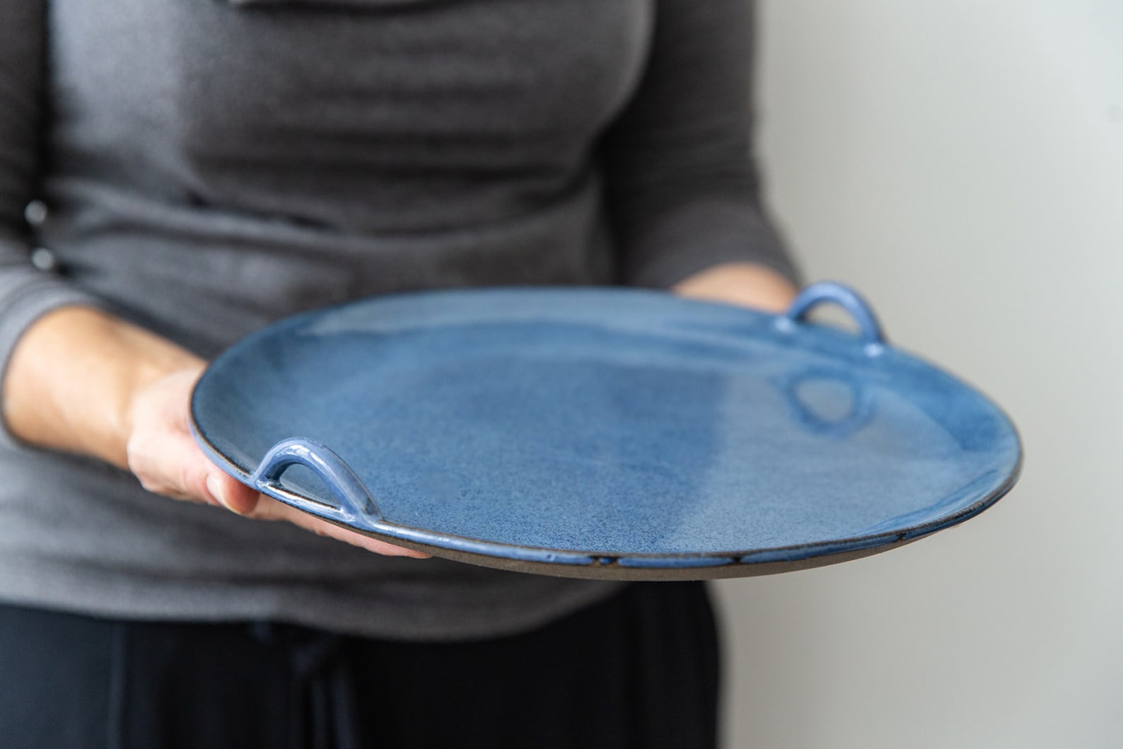 Large Handmade White Serving Platter Ceramic Round Cake Plate Etsy