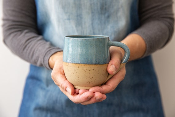 2 Handmade Huggable Coffee Mugs Set, Two Ceramic Mugs, Large Pottery Mug,  Ceramic Tea Mug, Mother Christmas Gift 