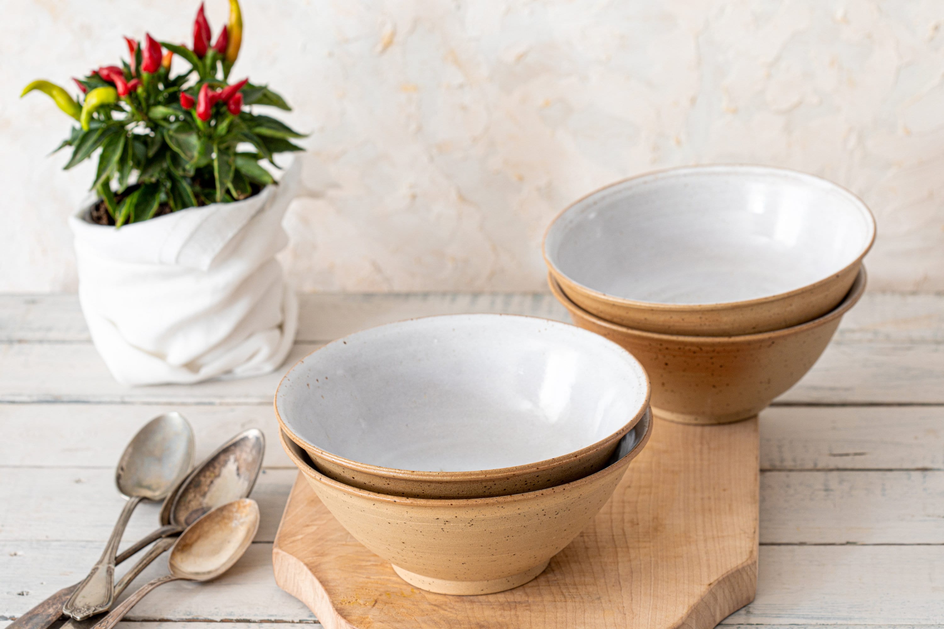 Set of TWO Deep Large Ceramic Ramen Soup Bowls Handmade Etsy UK
