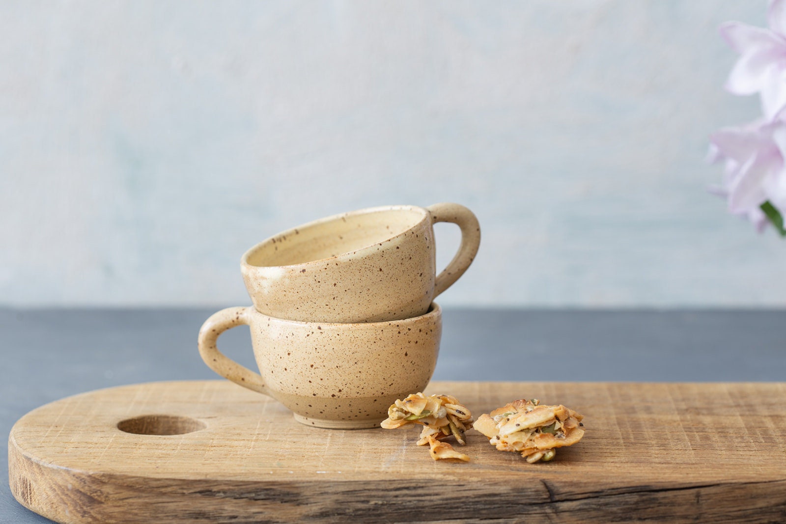 4 Tasses Demitasse Faites à La Main, Quatre Expresso en Céramique Fraîche, Grès Coloré, Petite Tasse