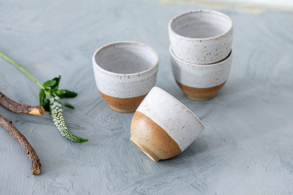 Round Short Espresso Cups, Cups Set and Saucers, Long Espresso Cup, Ceramic Espresso  Cups Set, White Cups, Wedding Gift 