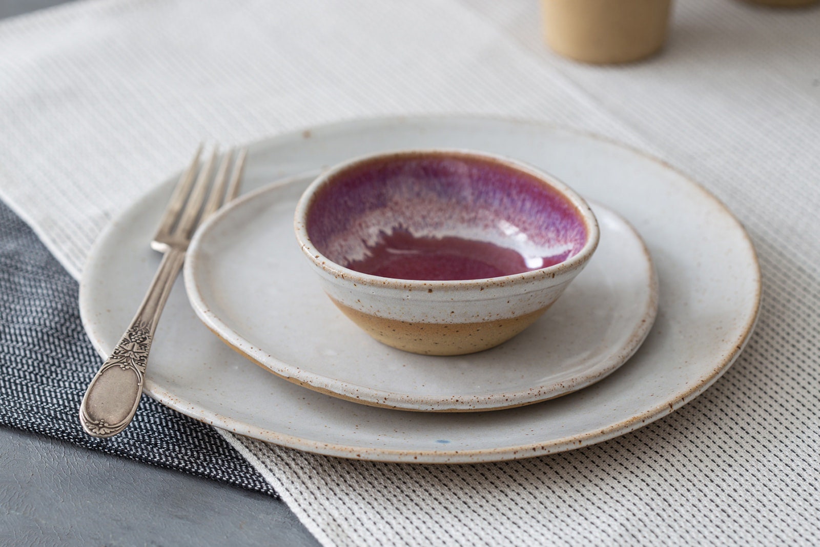 Ensemble de Vaisselle en Céramique Pour 2, 2 Assiettes Plat Principal, Premier Plat, Bols à Soupe, R