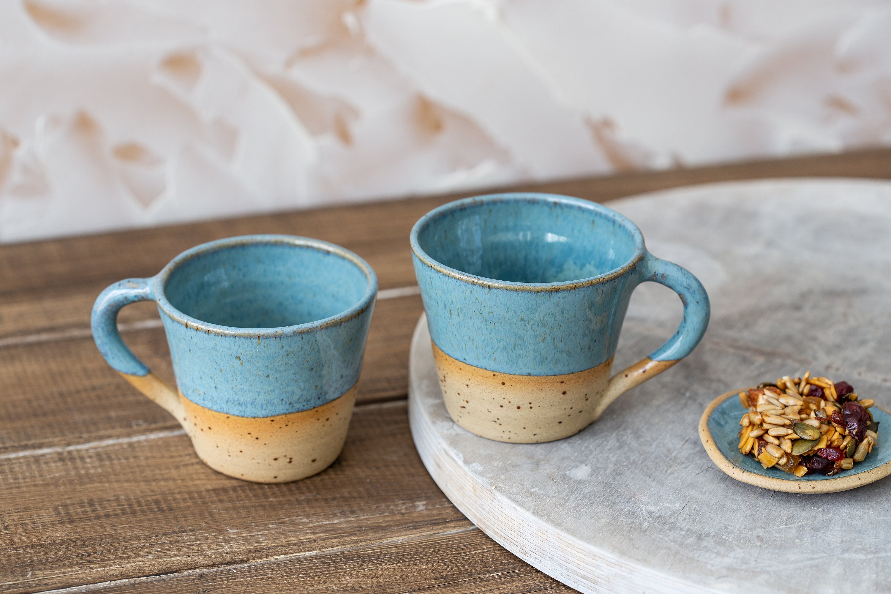 2 Pottery Black Cone Shape Espresso Cups, Set of Two 4oz Ceramic Cups With  Saucers, Small Mugs, Stoneware Tea Lovers Gift -  Finland