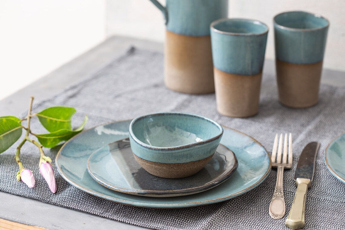 Handmade Dinnerware Set for 1 Person Set of 3 Pieces Main Etsy UK