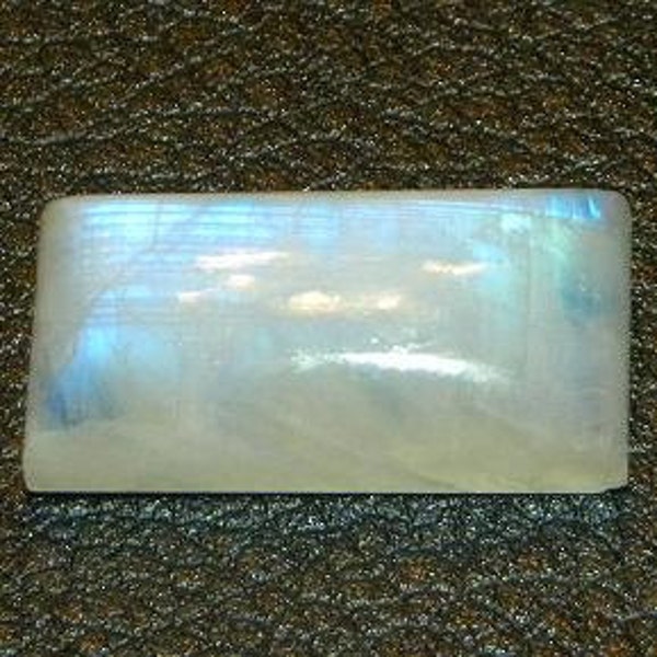 Rainbow Moonstone 16.84 Ct AAA Rectangle 10x21mm Cabochon Rare Blue Flash Gemstone