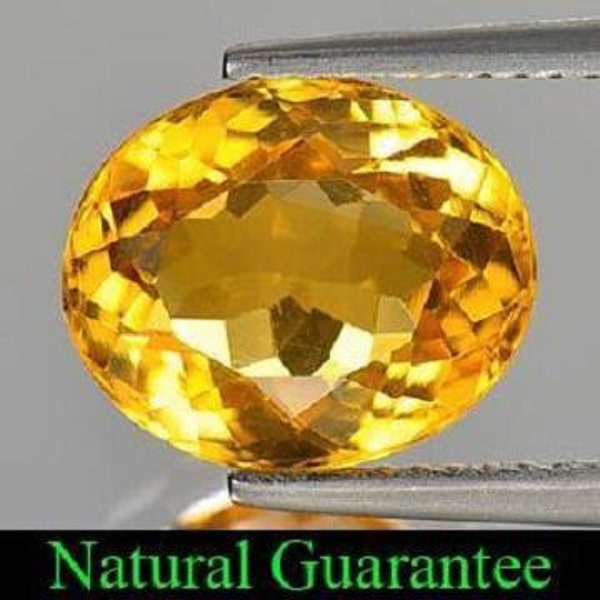 Yellow Citrine IF Clean 4.03 Ct AAA 11.4x9.6x6.2mm Natural Brillian Rare Faceted Loose Gemstone