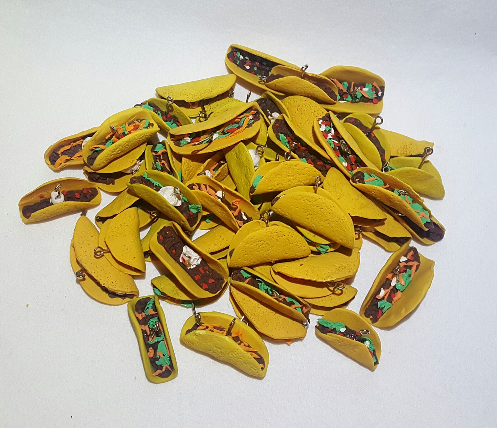 Mini Taco Charm Polymer Clay Charm for Jewelry or Key Chain | Etsy