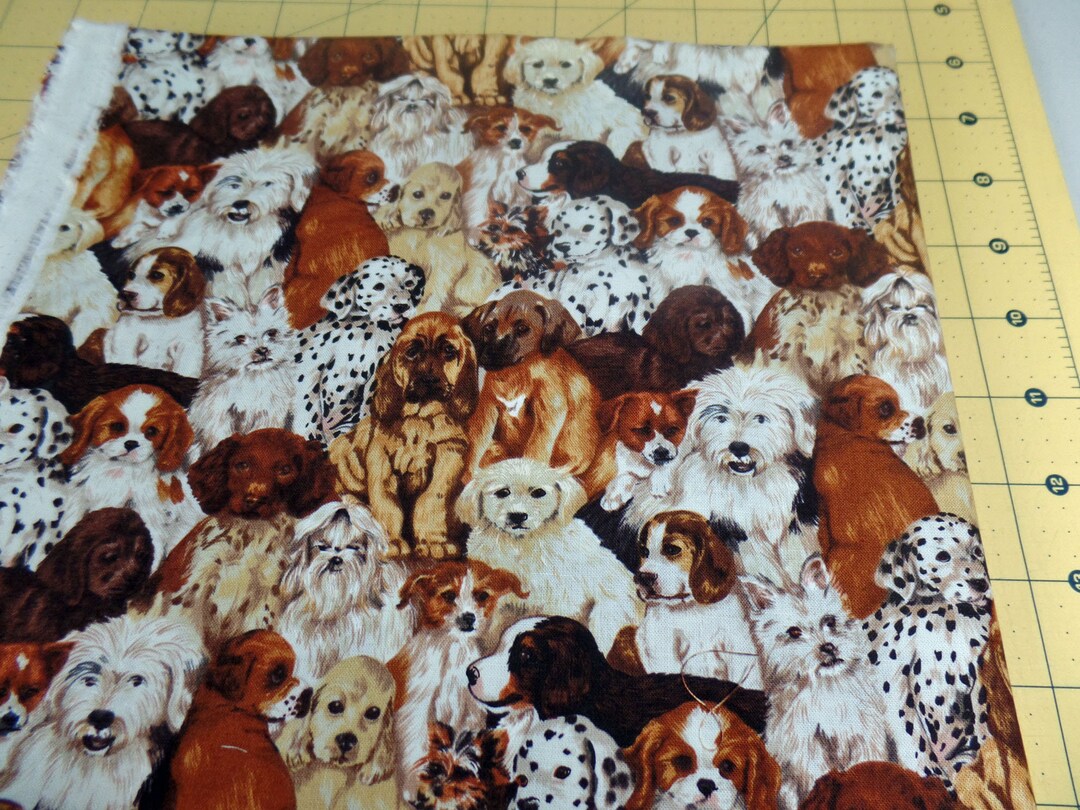 Retired Dog Print Fabric puppy Pack From Makower Etsy