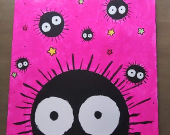 Food Fight - Soot Sprites & Rainbow Candy on Canvas