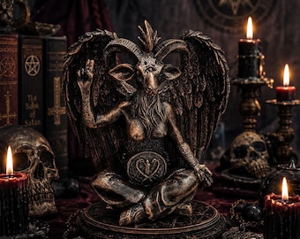 Baphomet Statue Satanic Goat Deity Figure Gothic Resin Altar Decor Occult Baphomet Figurine Dark Academia Home Decor Pagan Witchy Gift
