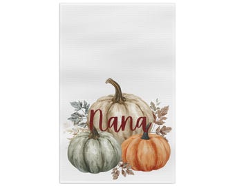 Nana Fall Pumpkins Microfiber Tea Towel | Autumn Kitchen Decor