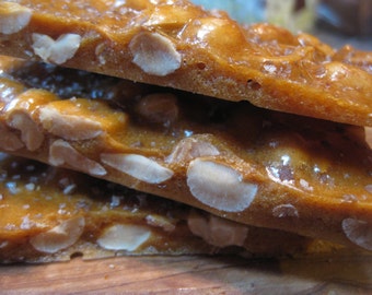 Vanilla Bourbon Peanut Brittle  with V Smoked Salt.