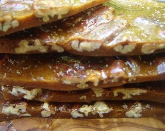 Maple Brown Sugar Pecan brittle with smoked salt