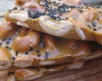 Cashew Cardamom Brittle with Black Lava Salt