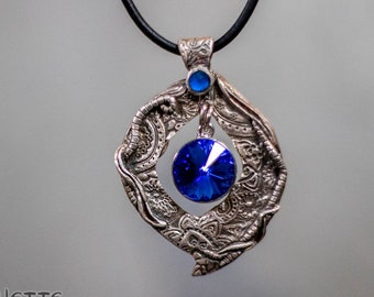 Original Handmade One-of-a-kind Swarovski Crystal & .999 Fine Silver Pendant Necklace