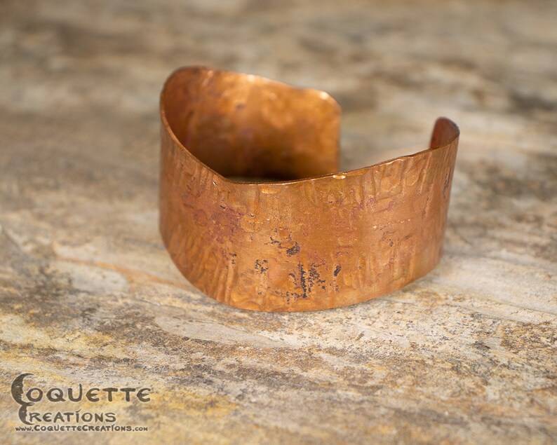 Hammered Rustic Wave Copper Cuff Bracelet
