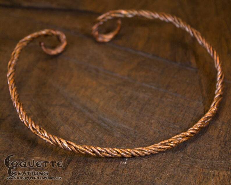 Hand Aged Copper Neck Torc Celtic Viking Inspired Etsy