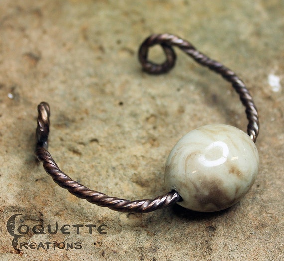 Twisted Bead Copper  Bracelet Bangle