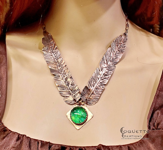 Original Handmade One-of-a-kind Copper Feather Statement Piece
