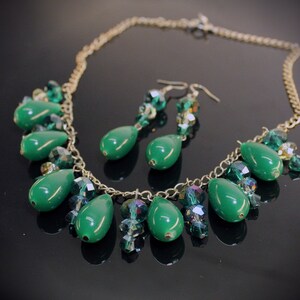 Collar gargantilla con pendientes Emerald Dreams Green