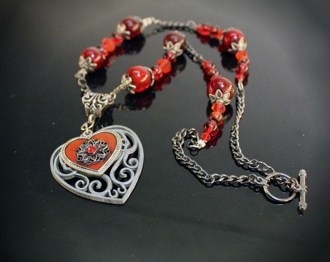 Sanguine Tears Red Heart Necklace Pendant